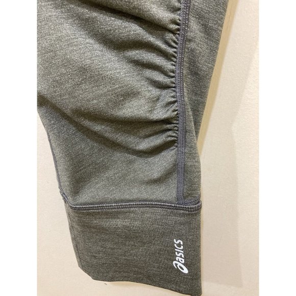 ASICS Athletic Pants Size L Gray Black Running Workout Yoga Logo‎ Elastic Waist - Picture 3 of 9